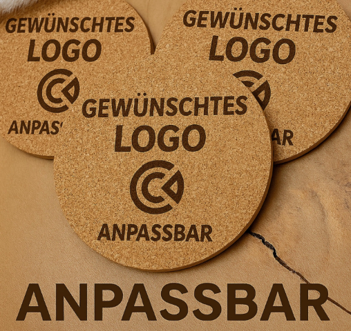 Personalisierter Korkuntersetzer Logo – Geschenk für Fußballfans, gravierter Untersetzer, Vereinslogo, Geschenk