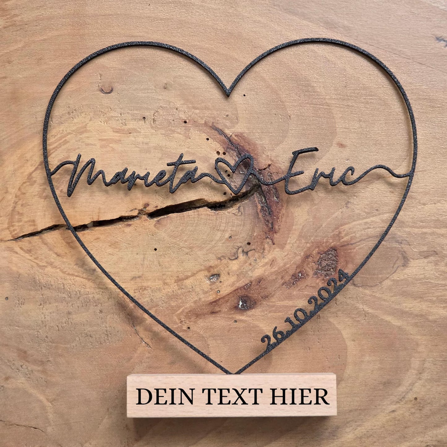 Personalisierter Herz Aufsteller mit Namen