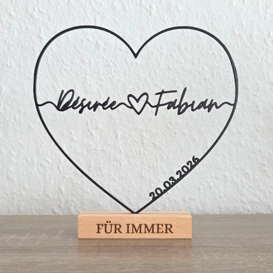 Personalisierter Herz Aufsteller mit Namen